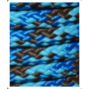 PPM touw 8 mm turquoise/bruin/vlaggenblauw